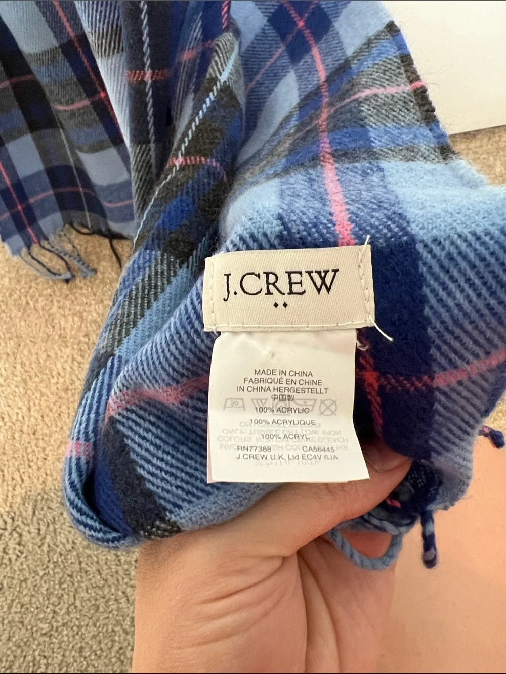 Blue Plaid Women's scarf- Classic Tartan Design